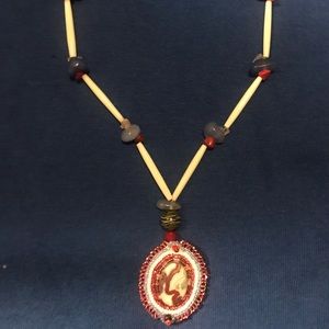 Crazy Lace Agate Pendant Necklace